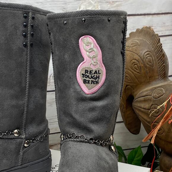 RTB Real Tough Babe Journee Collection Grey Boots Size 6 Style 505 - Picture 5 of 13